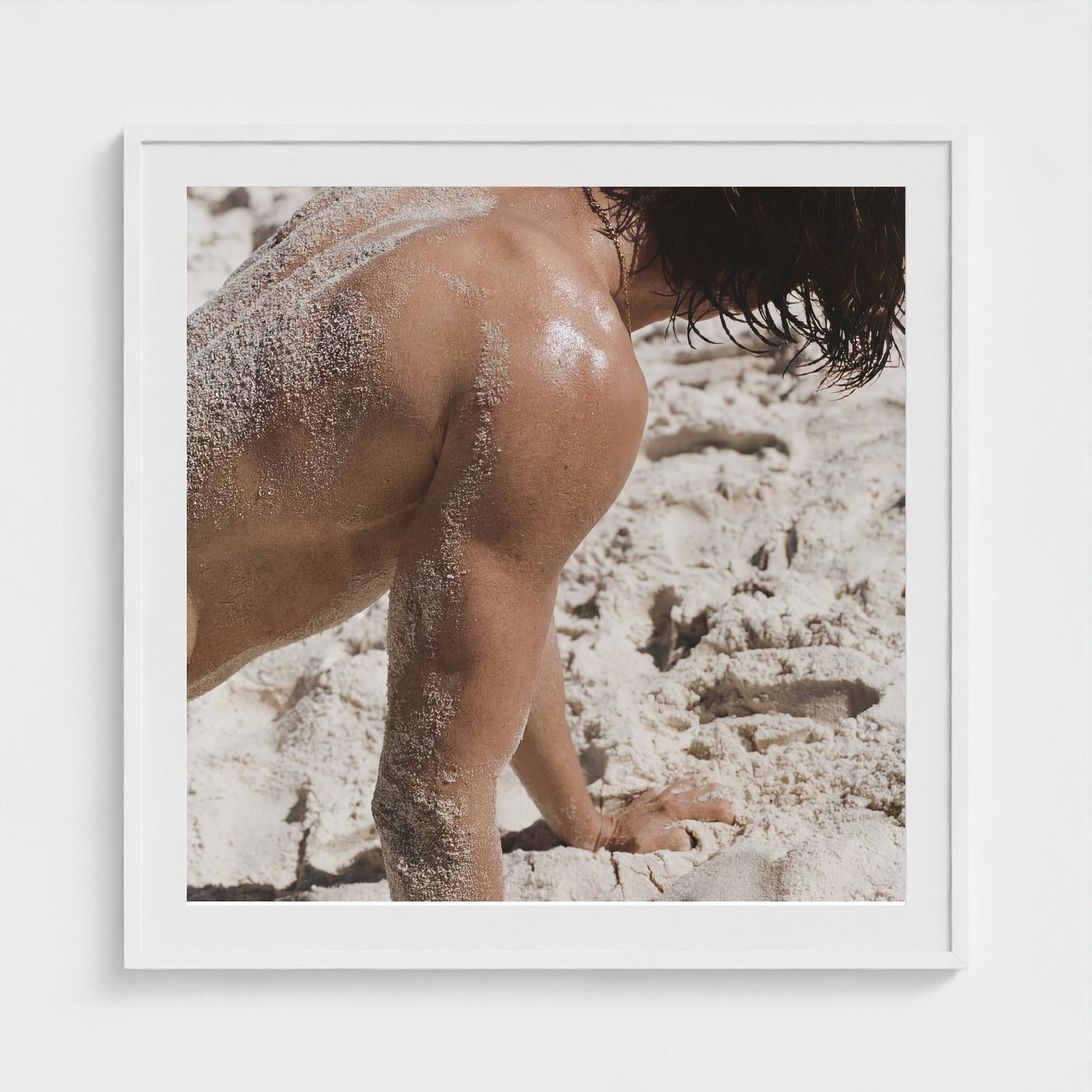 2026 03 12 19 42 00 Back Embrace Sunset 36x36 white — Fire Island Modern
