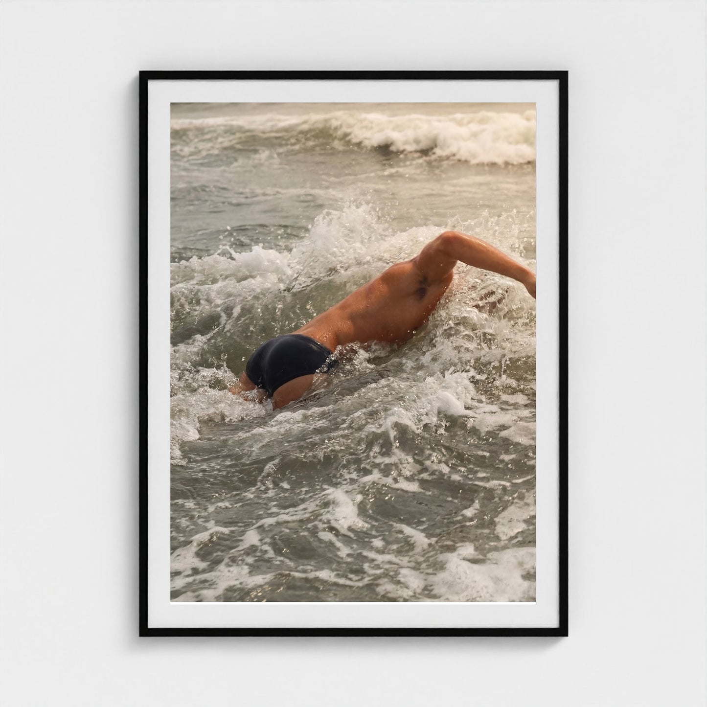 2026 03 12 19 54 05 Atlantic Impact Side View 36x48-black frame — Fire Island Modern