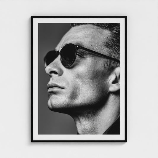 black-and-white-portrait-of-a-cool-guy-in-sungla 36x48-black frame frame