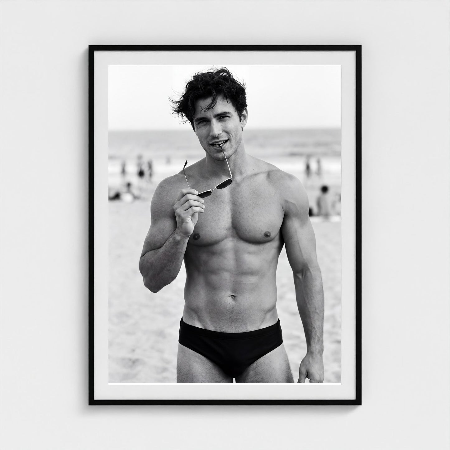 2026 03 12 19 33 00 Bw Beach Portrait Playful 36x48-black frame — Fire Island Modern