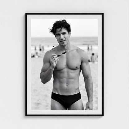 2026 03 12 19 33 00 Bw Beach Portrait Playful 36x48-black frame — Fire Island Modern