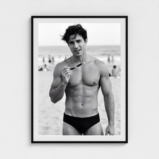 2026 03 12 19 33 00 Bw Beach Portrait Playful 36x48-black frame — Fire Island Modern