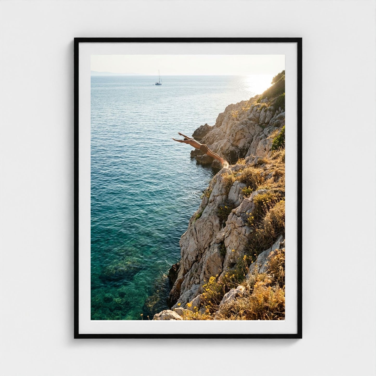 cliff-dive 36x48-black frame frame