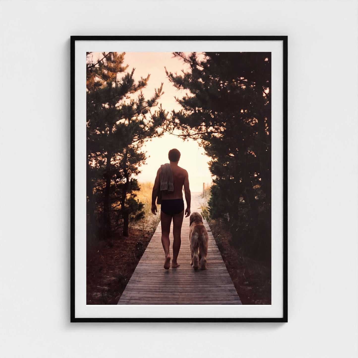 2026 03 12 22 31 00 Boardwalk Silhouette Safe 36x48-black frame — Fire Island Modern