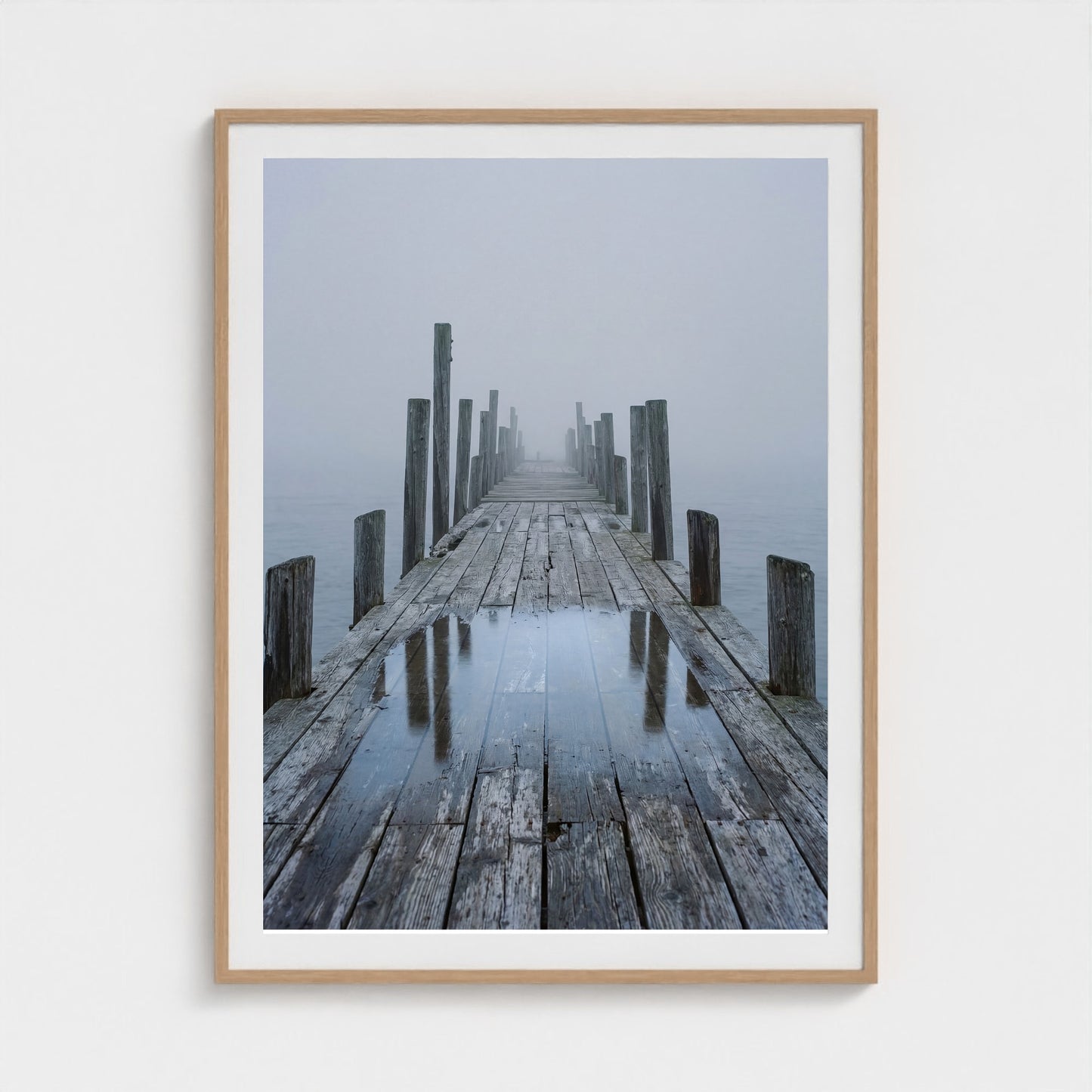 Fog Pier Wall Art - coastal pier fog photography wall art by Studio Stevie
