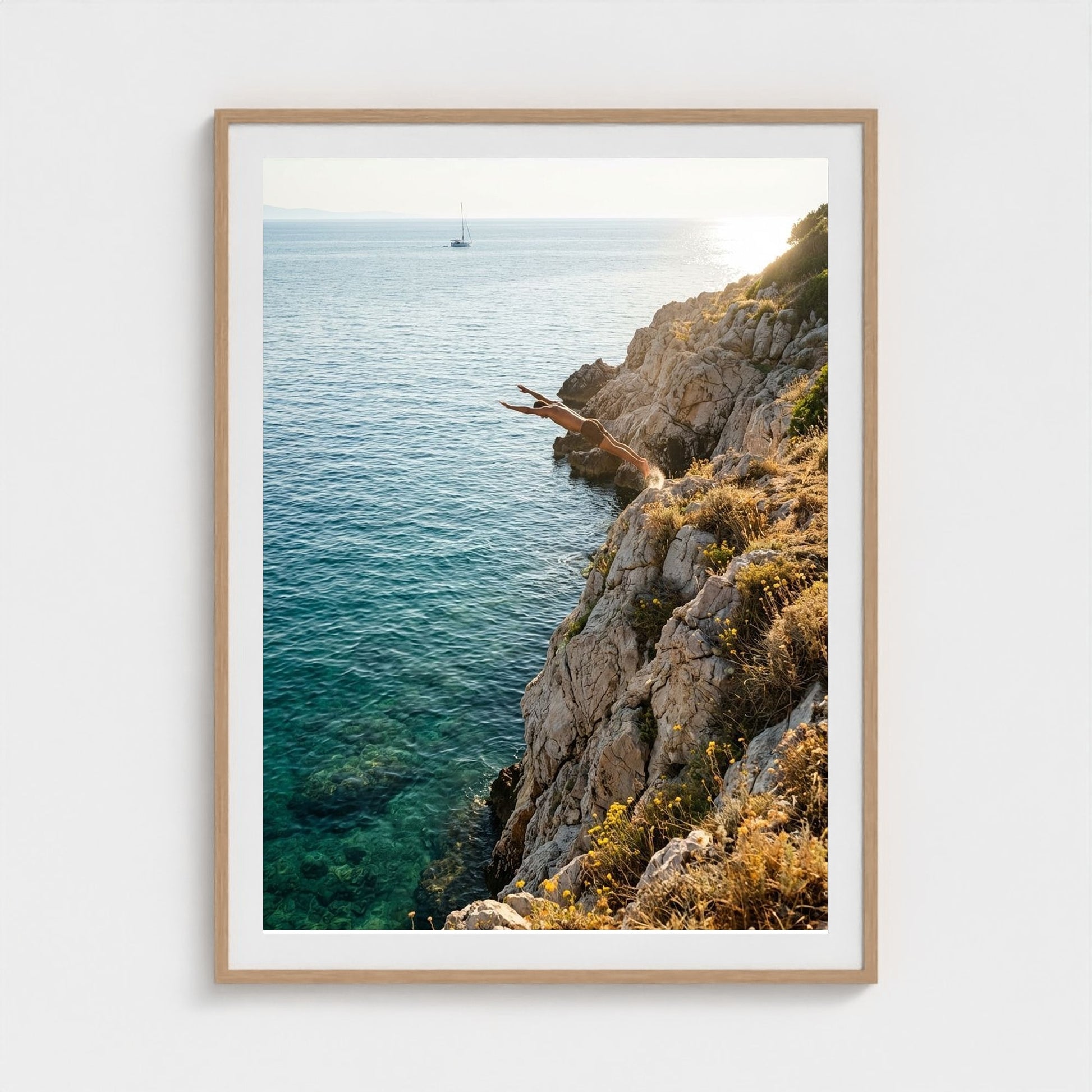 cliff-dive 36x48-natural frame frame
