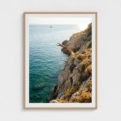 cliff-dive 36x48-natural frame frame