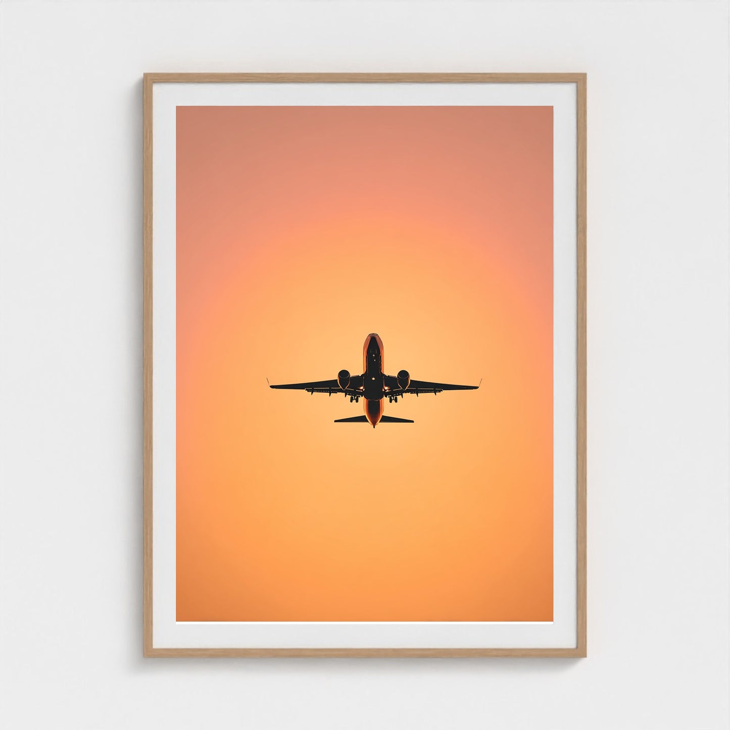 jet-silhouette-at-golden-hour-single-commercial 36x48-natural frame frame
