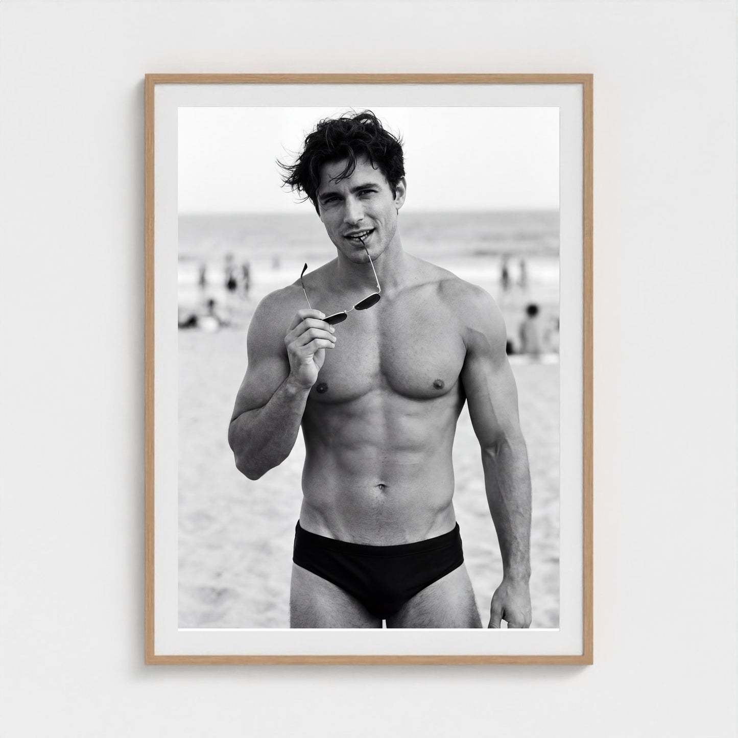 2026 03 12 19 33 00 Bw Beach Portrait Playful 36x48-natural frame — Fire Island Modern