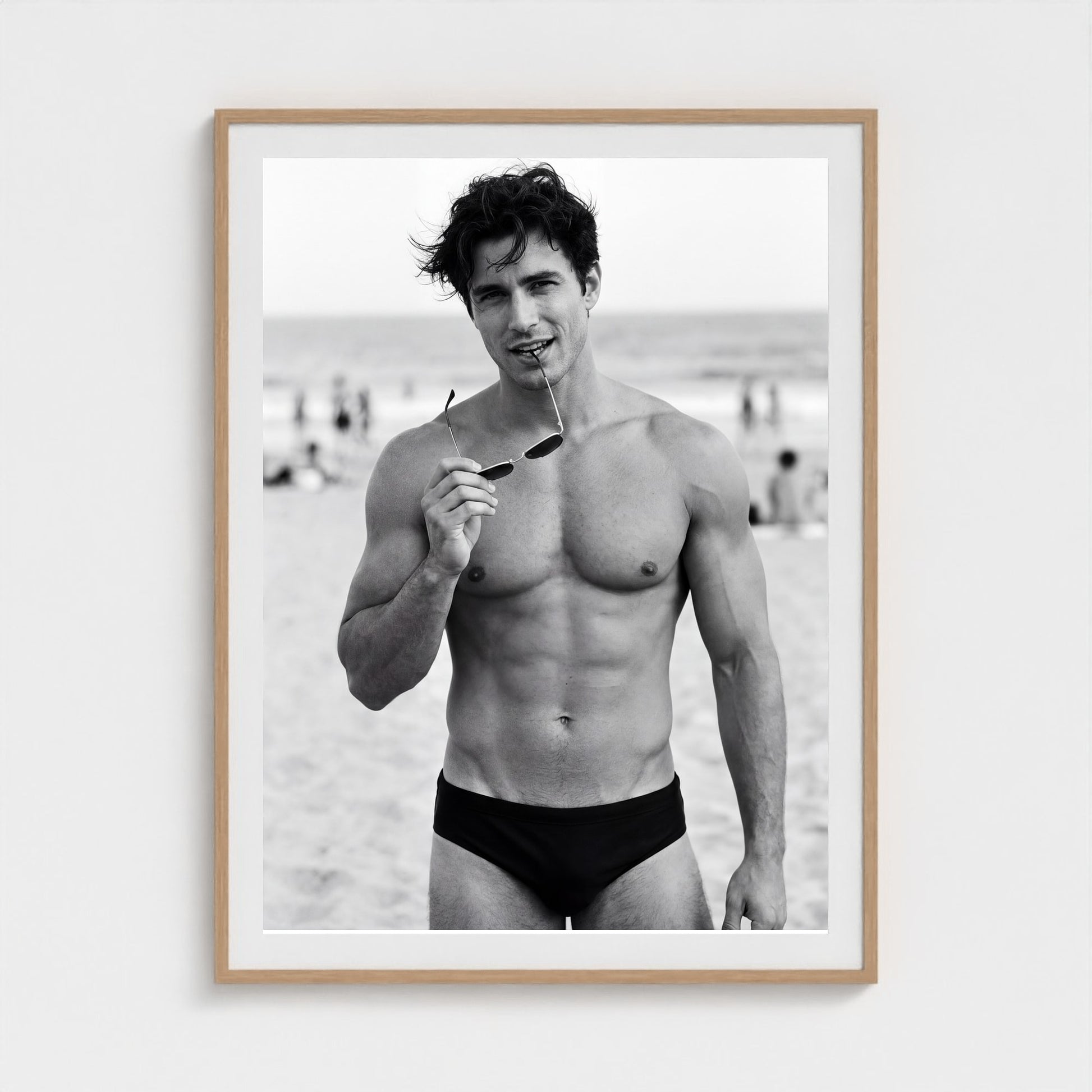 2026 03 12 19 33 00 Bw Beach Portrait Playful 36x48-natural frame — Fire Island Modern