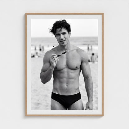 2026 03 12 19 33 00 Bw Beach Portrait Playful 36x48-natural frame — Fire Island Modern