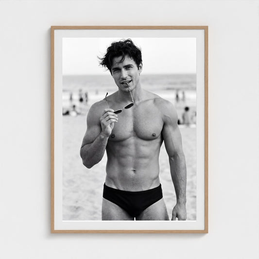 2026 03 12 19 33 00 Bw Beach Portrait Playful 36x48-natural frame — Fire Island Modern