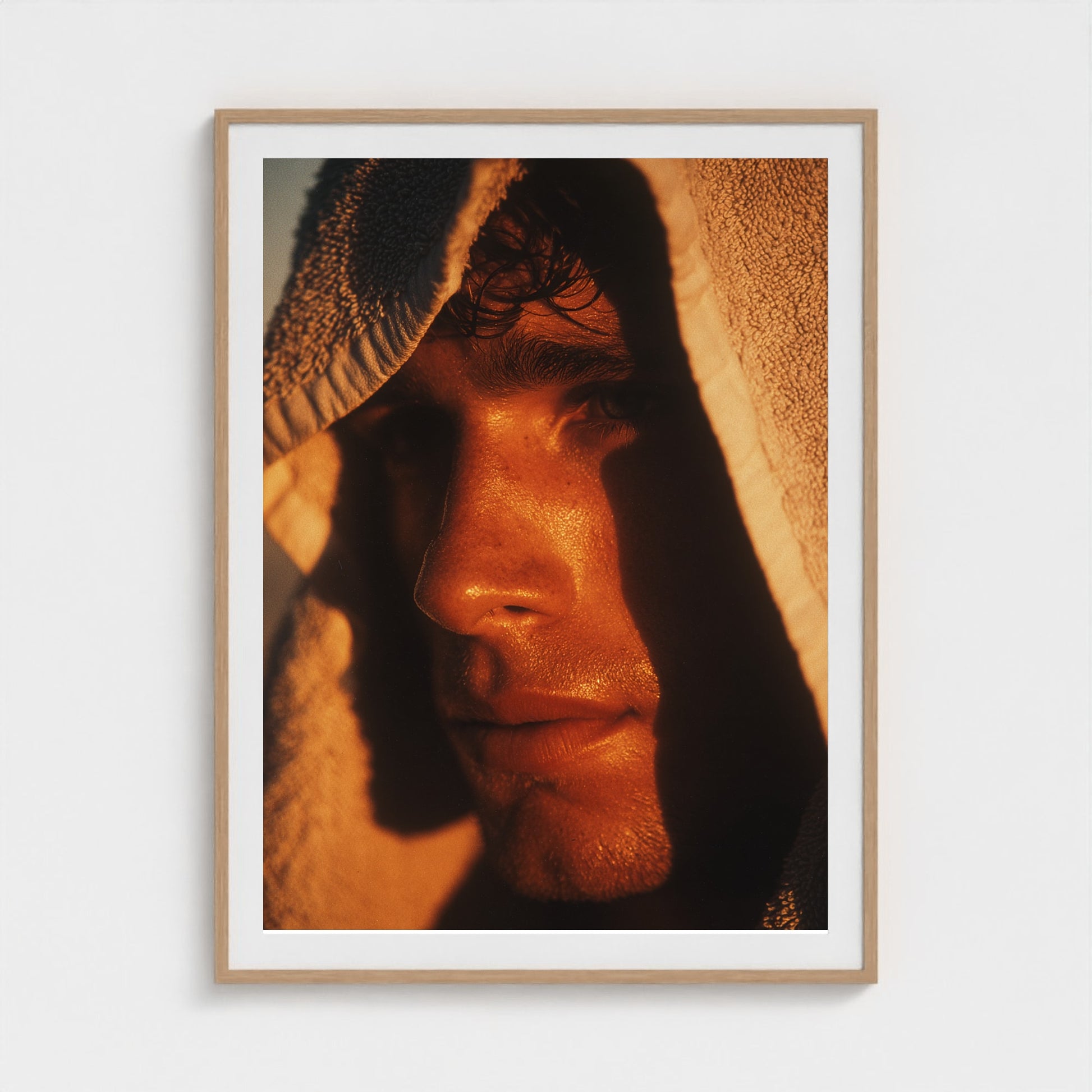 portrait-of-man-with-towel-over-shoulder-cinemat 36x48-natural frame frame