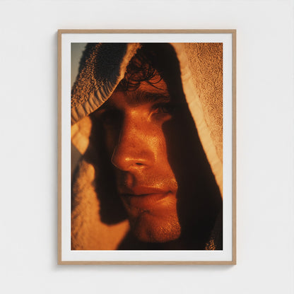portrait-of-man-with-towel-over-shoulder-cinemat 36x48-natural frame frame