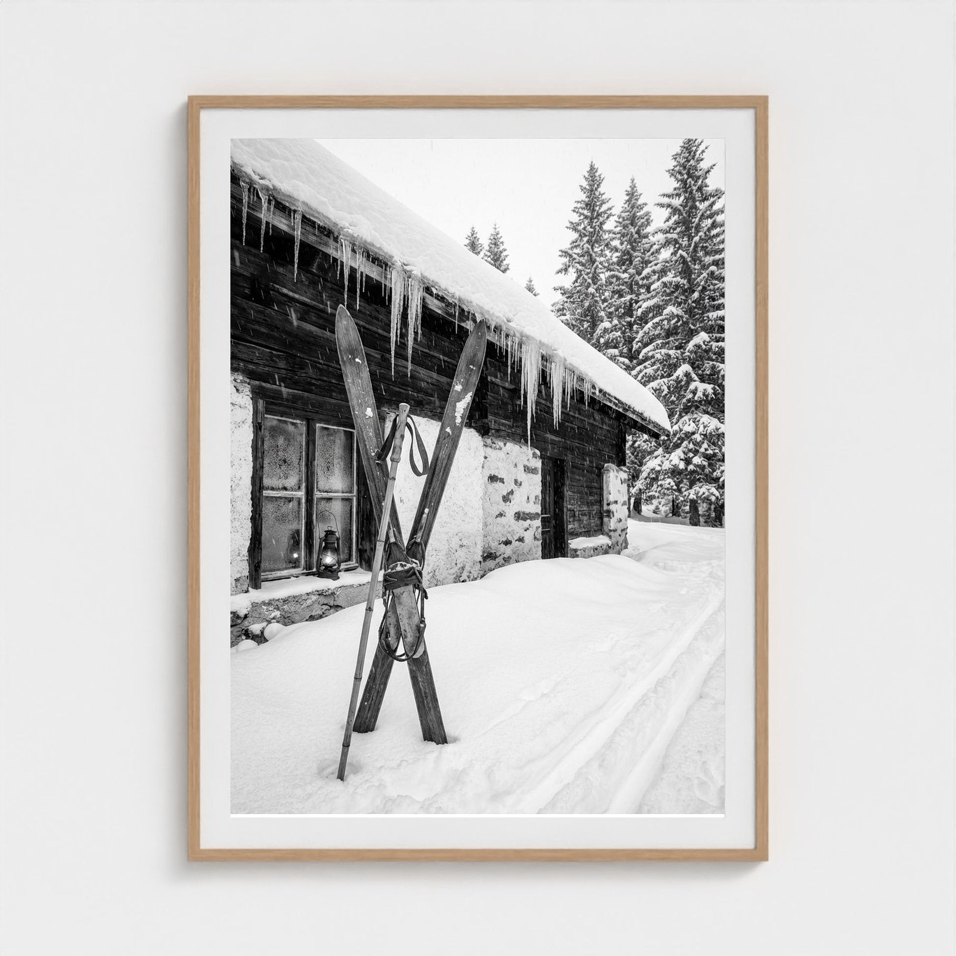 bw-gone-skiing 36x48-natural frame frame