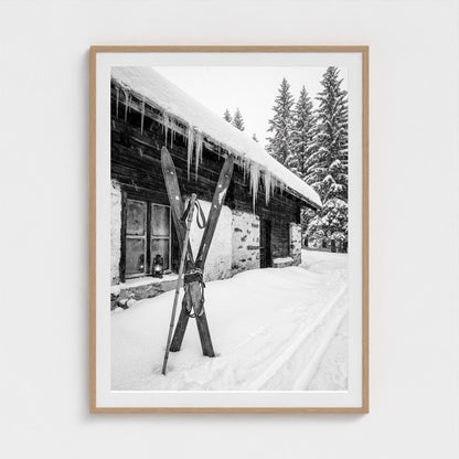bw-gone-skiing 36x48-natural frame frame