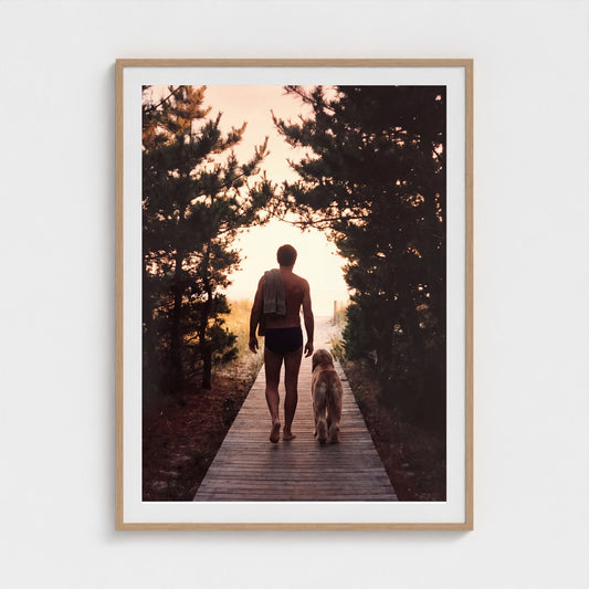 2026 03 12 22 31 00 Boardwalk Silhouette Safe 36x48-natural frame — Fire Island Modern