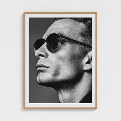black-and-white-portrait-of-a-cool-guy-in-sungla 36x48-natural frame frame