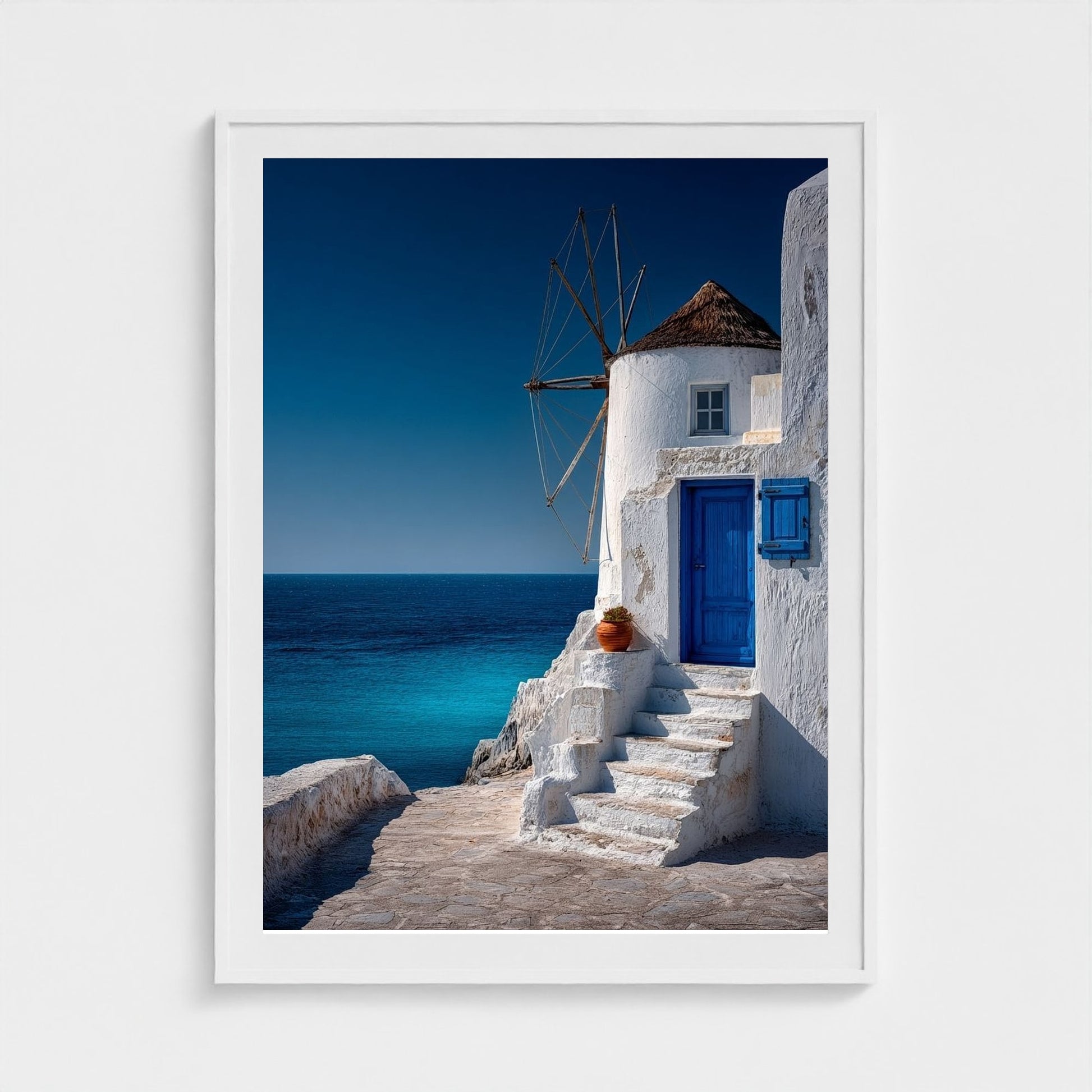 white-cycladic-windmill-with-cobalt-accents-agai 36x48-white frame frame
