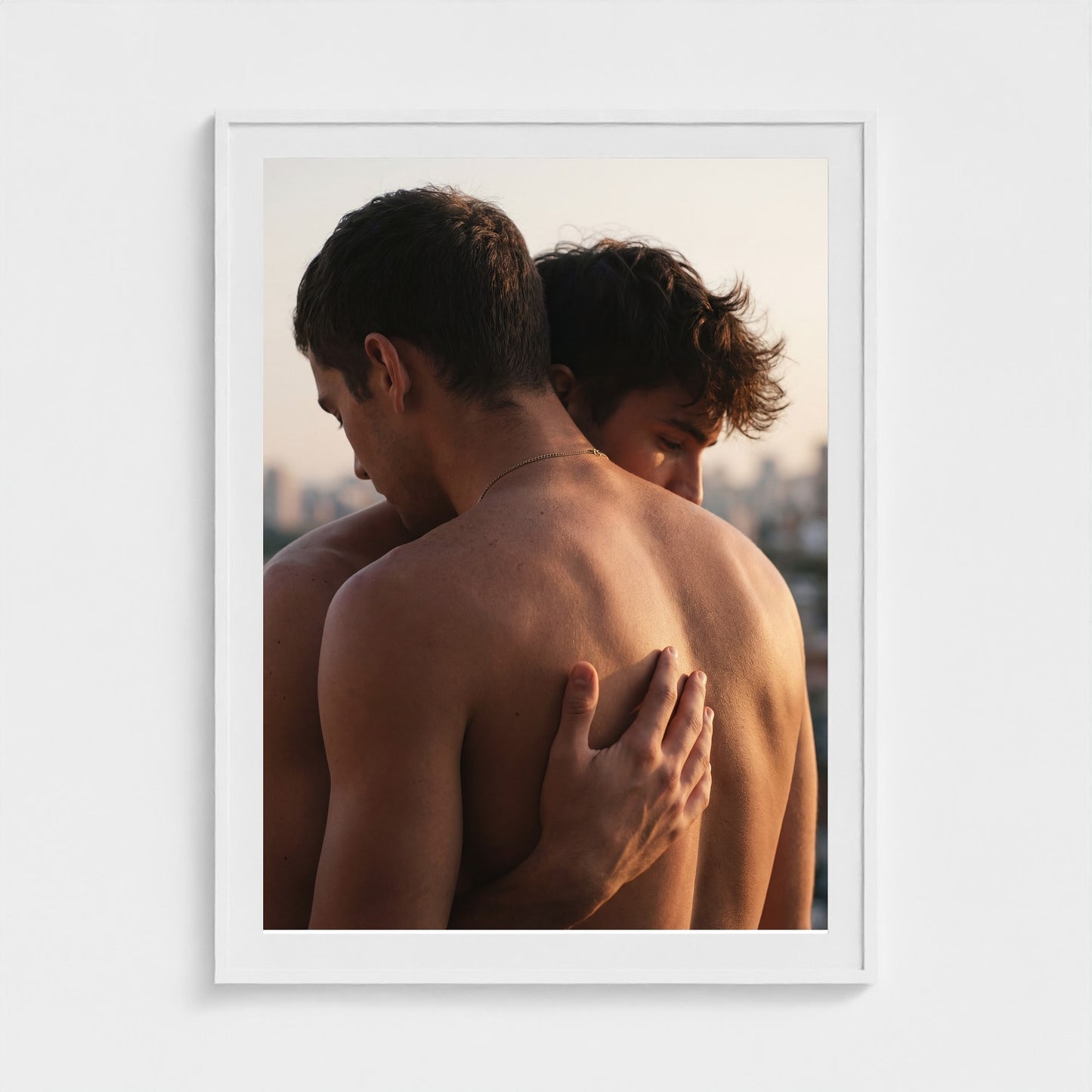 2026 03 12 19 42 00 Back Embrace Sunset 36x48-white frame — Fire Island Modern