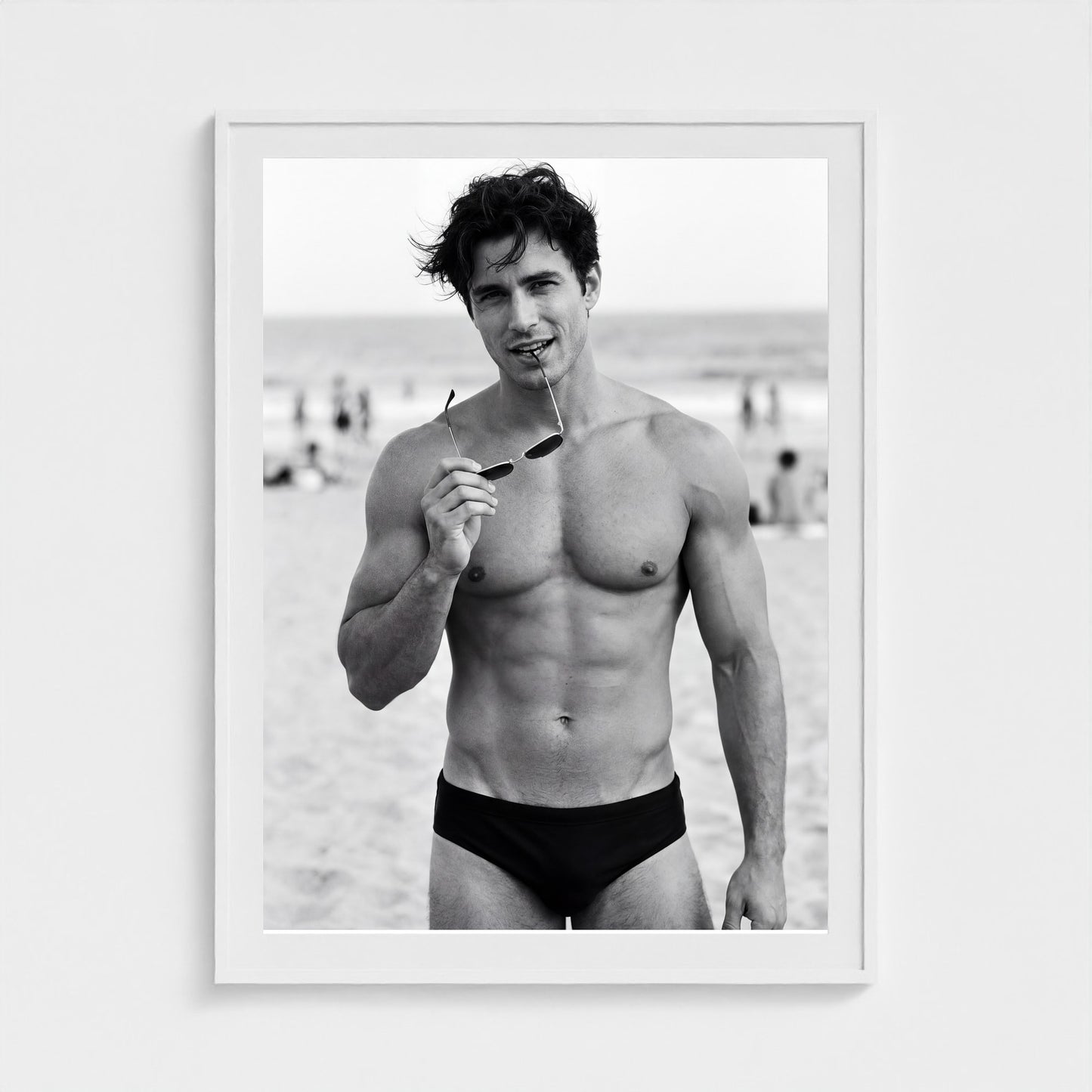 2026 03 12 19 33 00 Bw Beach Portrait Playful 36x48-white frame — Fire Island Modern
