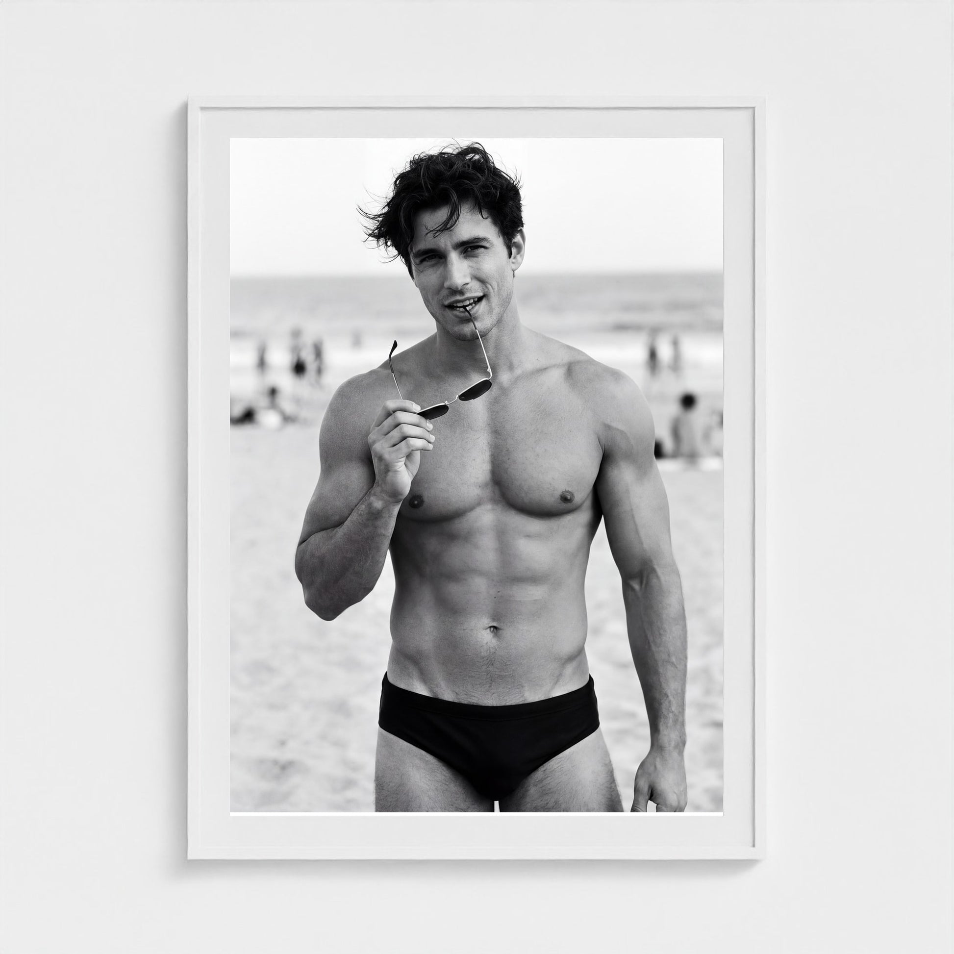 2026 03 12 19 33 00 Bw Beach Portrait Playful 36x48-white frame — Fire Island Modern