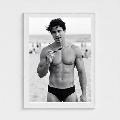 2026 03 12 19 33 00 Bw Beach Portrait Playful 36x48-white frame — Fire Island Modern