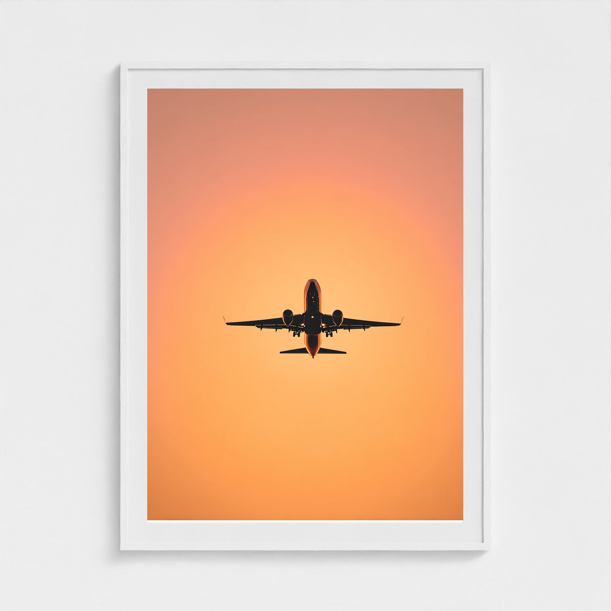 jet-silhouette-at-golden-hour-single-commercial 36x48-white frame frame