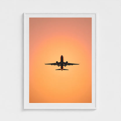 jet-silhouette-at-golden-hour-single-commercial 36x48-white frame frame