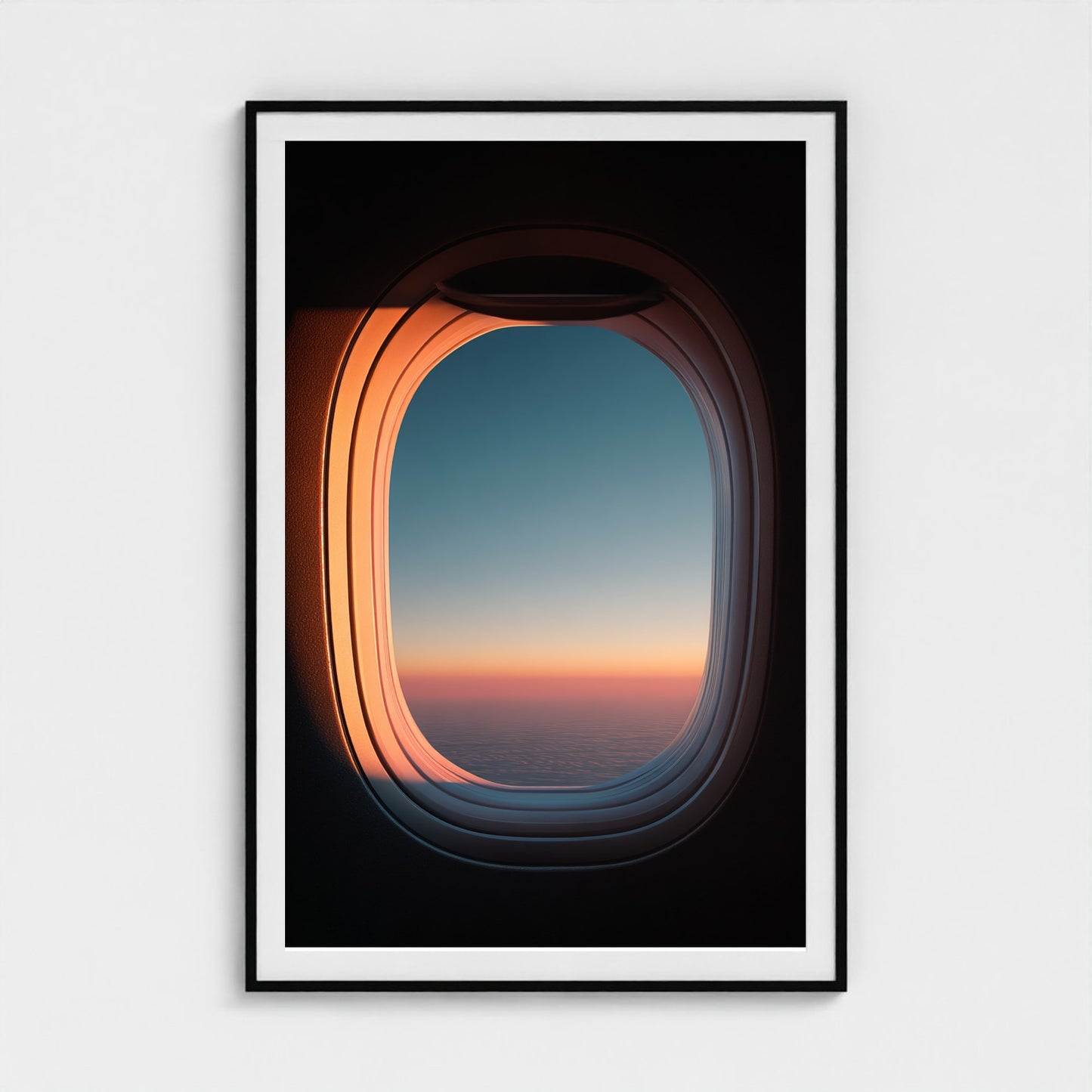 jet-window-view-with-gradient-sky-ultra-minimal 40x60-black frame frame