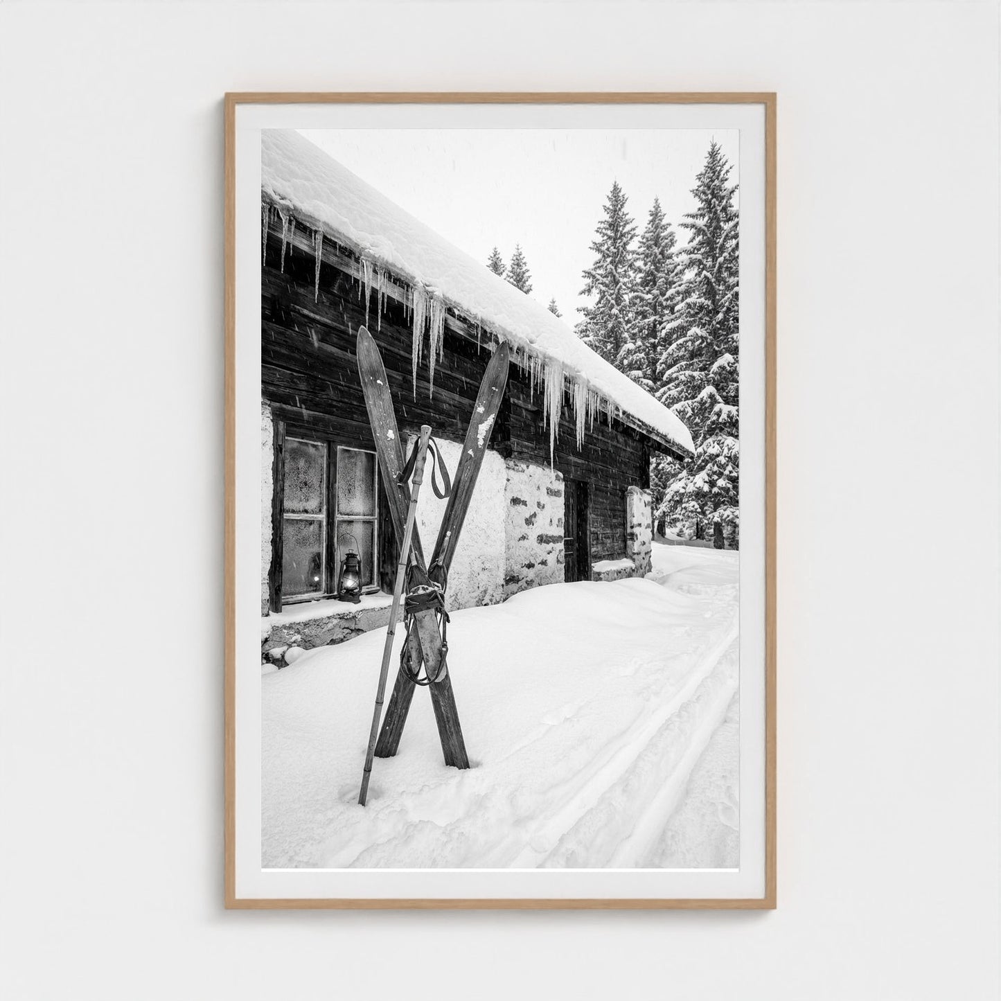 bw-gone-skiing 40x60-natural frame frame