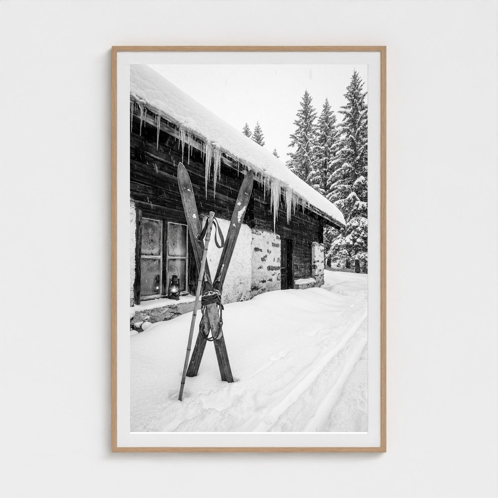 bw-gone-skiing 40x60-natural frame frame