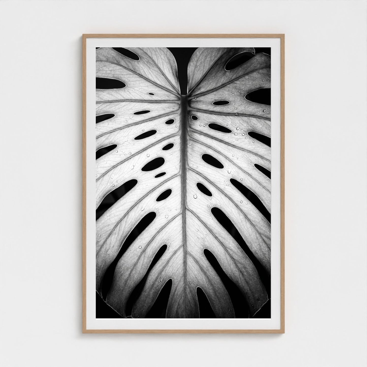 bw-monstera-light 40x60-natural frame frame