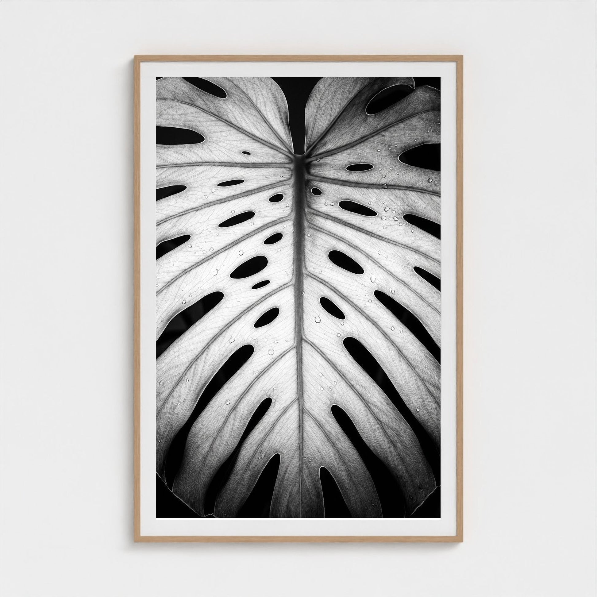 bw-monstera-light 40x60-natural frame frame