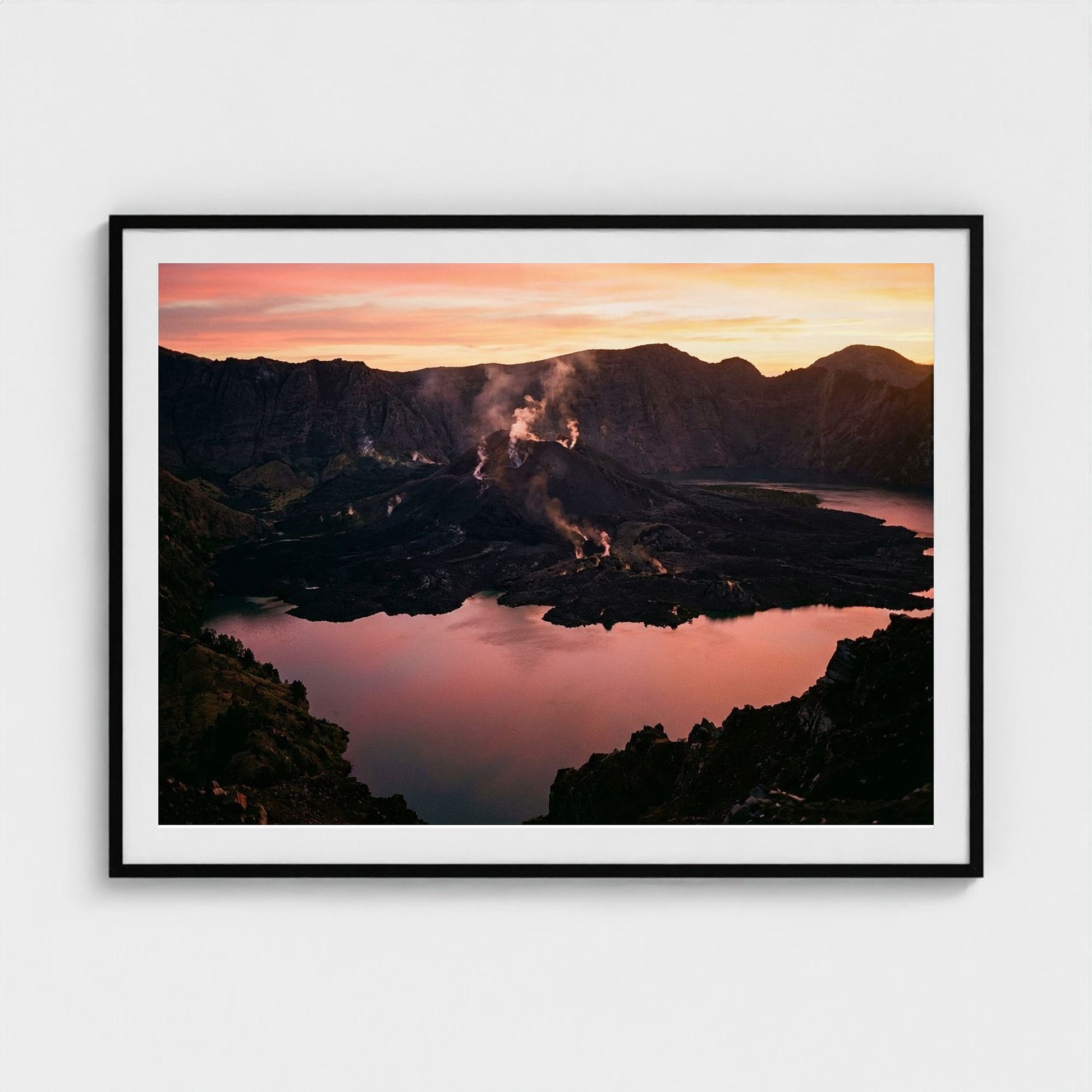 volcanic-dawn 48x36-black frame frame