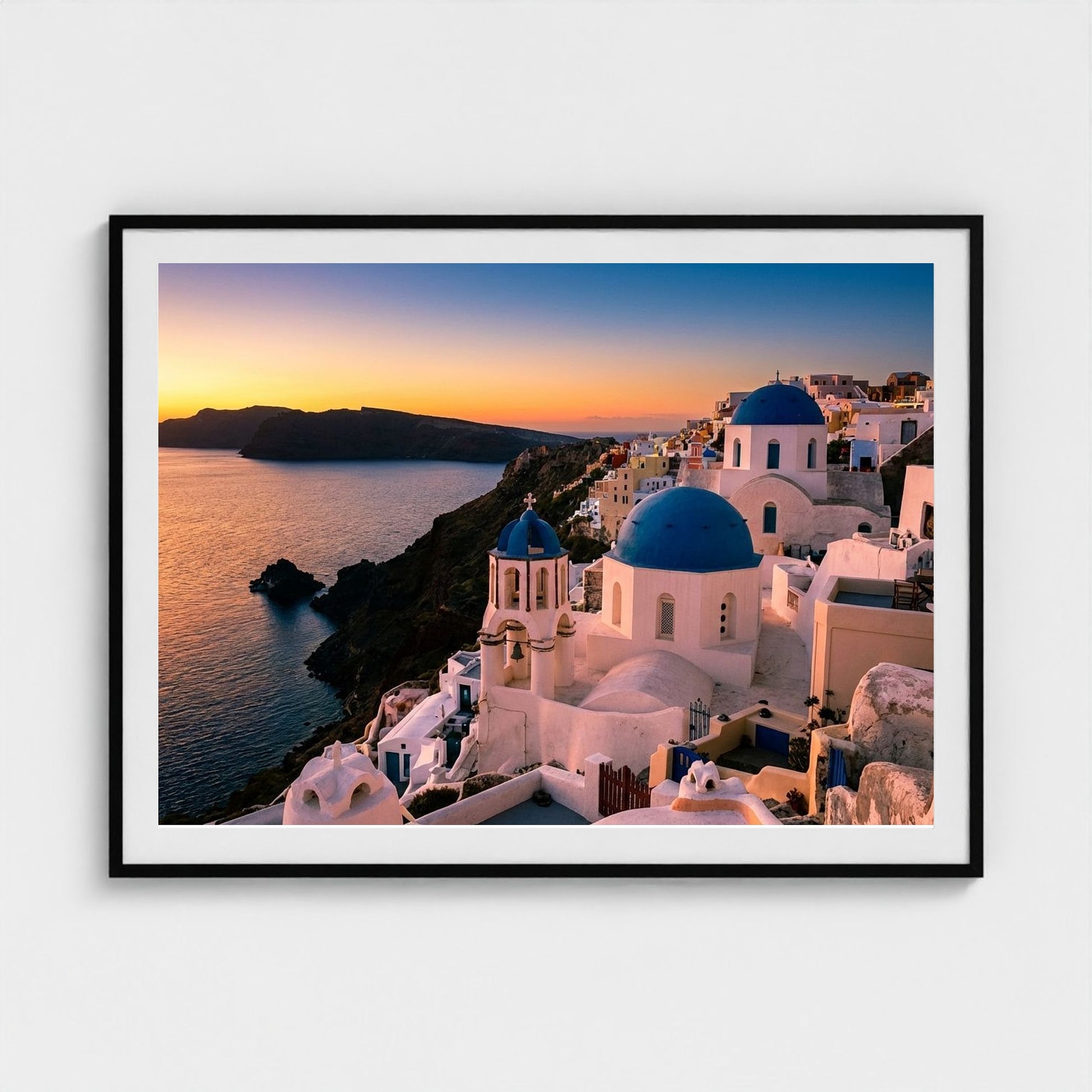 santorini-blue 48x36-black frame frame