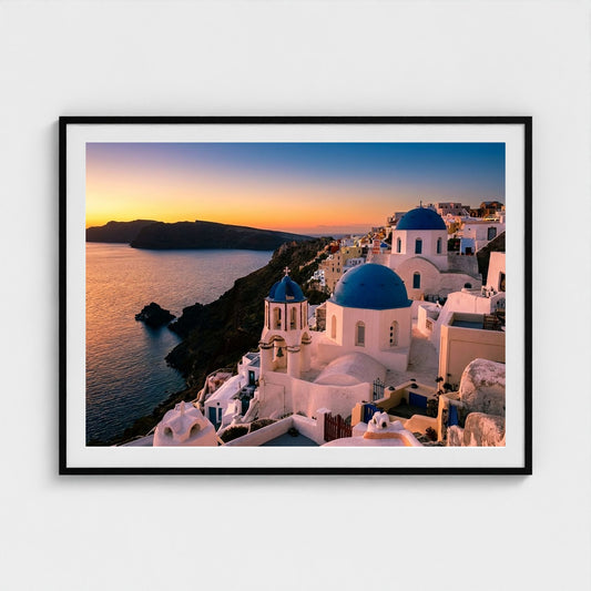 santorini-blue 48x36-black frame frame