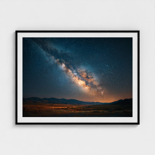 the-milky-way-galaxy-stretching-across-horizon-a 48x36-black frame frame