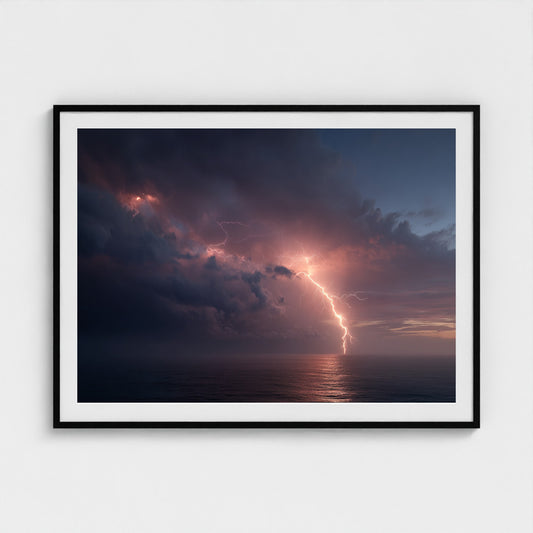 minimalist-fine-art-photograph-of-lightning-stor 48x36-black frame frame