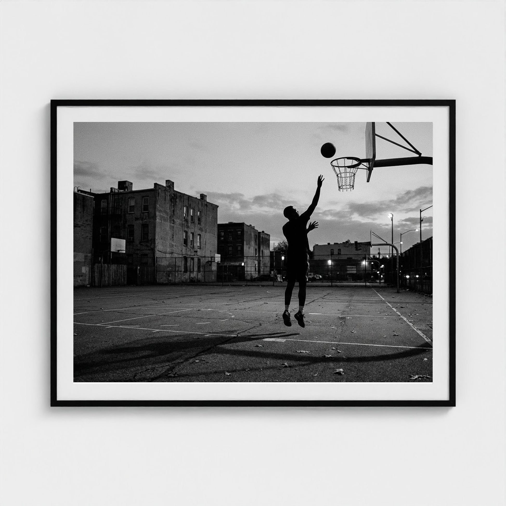 basketball-court 48x36-black frame frame