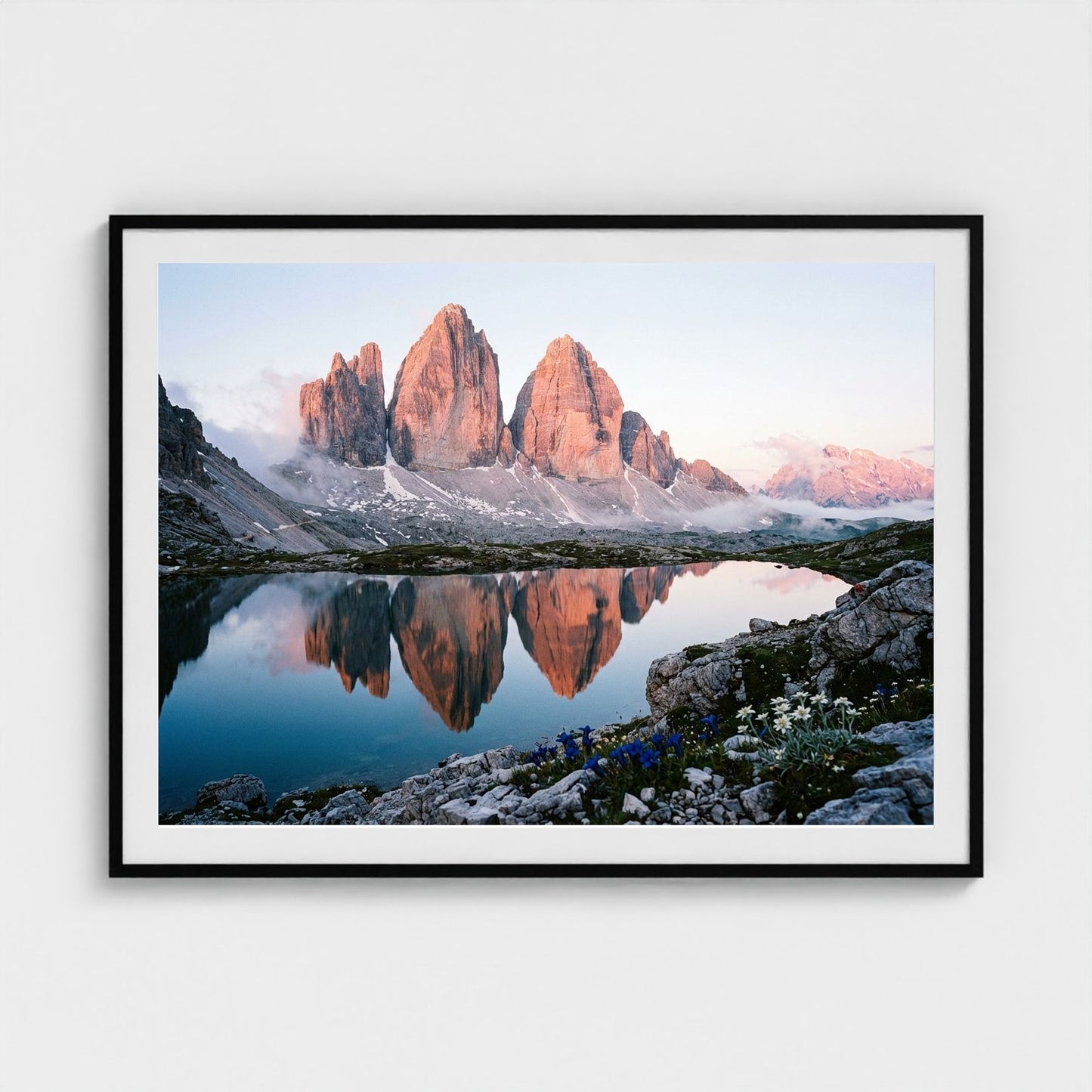 dolomites-dawn 48x36-black frame frame