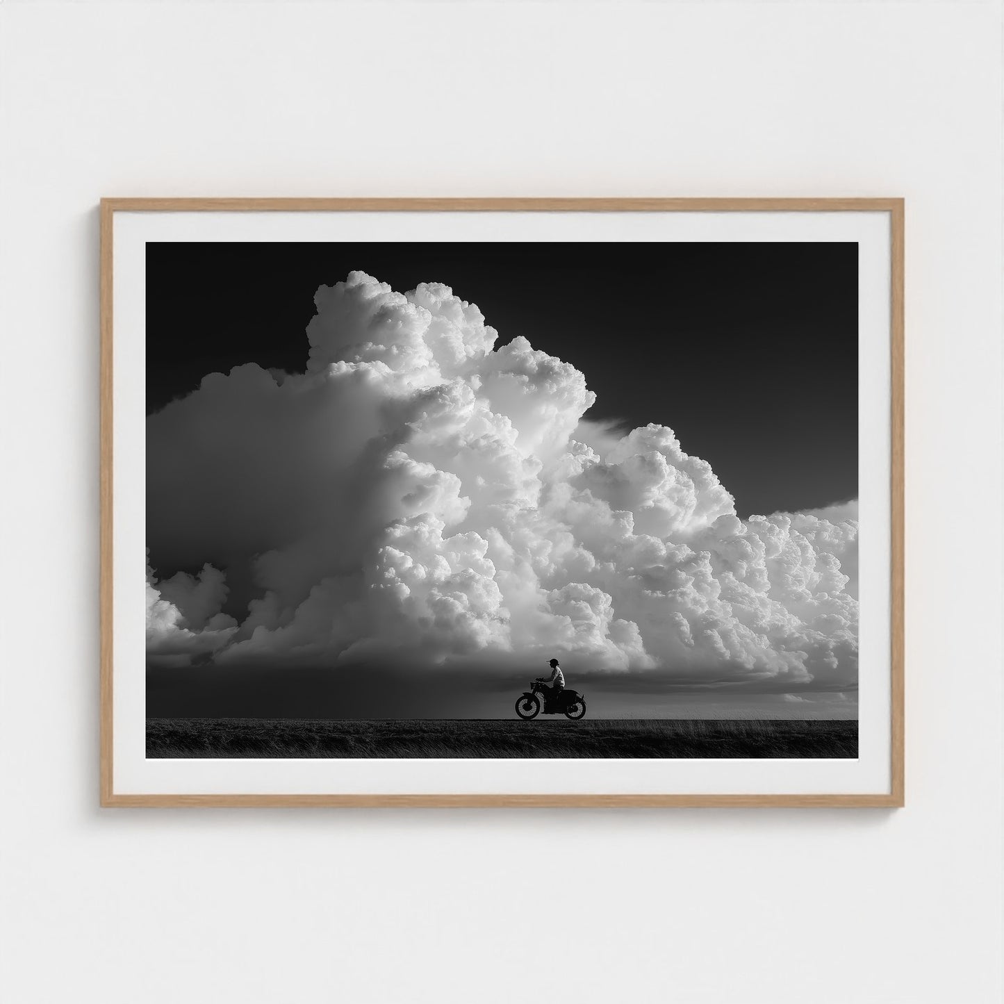 monochrome-thunderhead-build-up-distant-rider-bene-0d9ea2aa- 48x36-natural frame frame