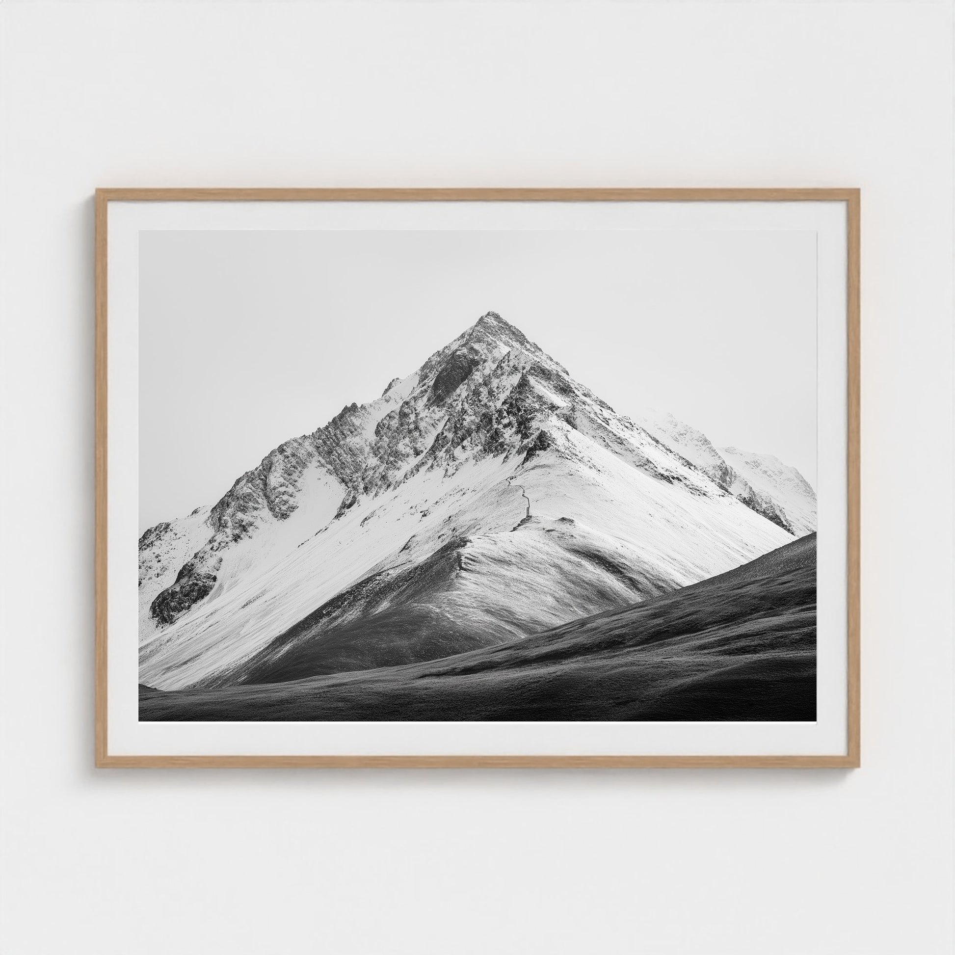 distant-mountain-ridge-under-blazing-white-sky-min-ff348271- 48x36-natural frame frame