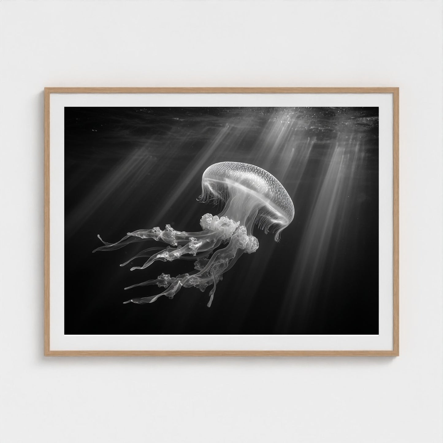 ethereal-bioluminescent-jellyfish-floating-in-de 48x36-natural frame frame
