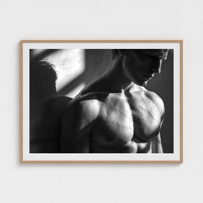 male-torso-study-in-bright-light-sculptural-shad 48x36-natural frame frame