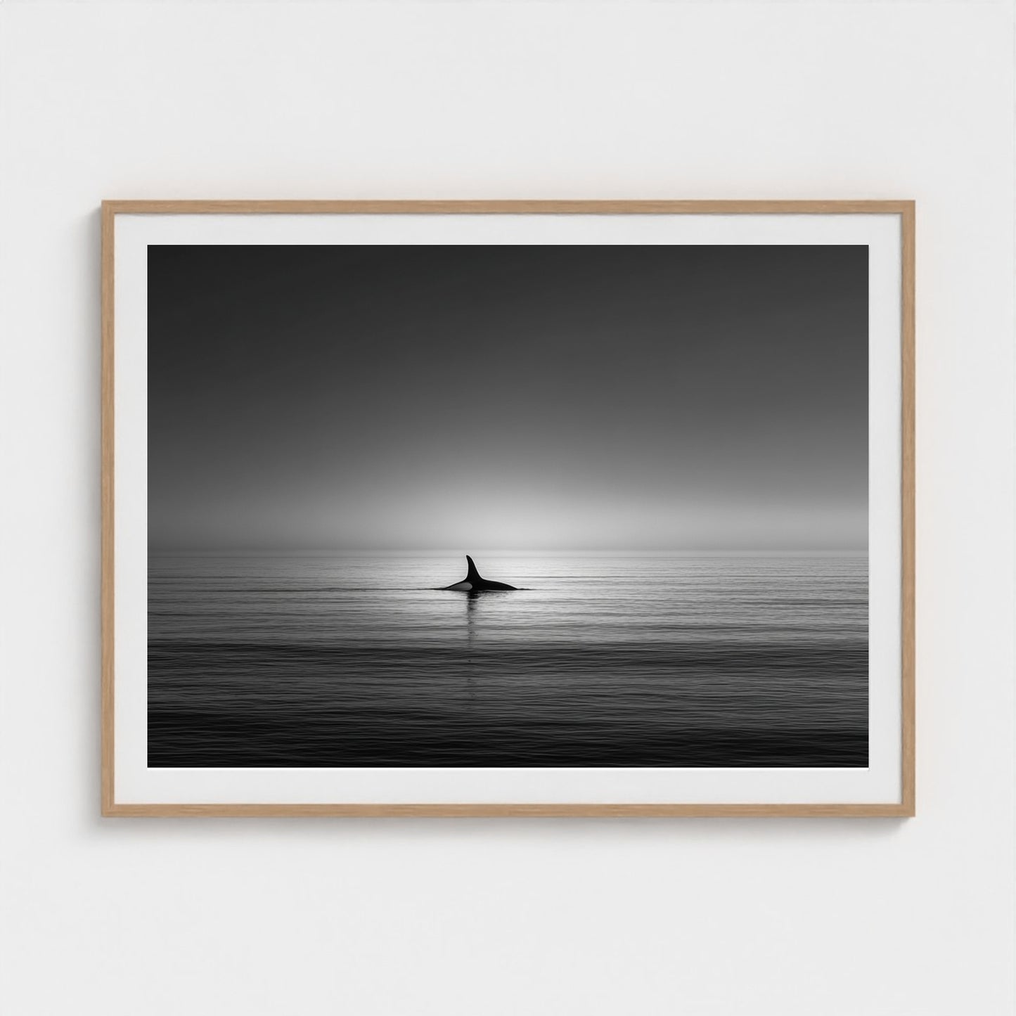 minimalist-negative-space-composition-lone-whale 48x36-natural frame frame