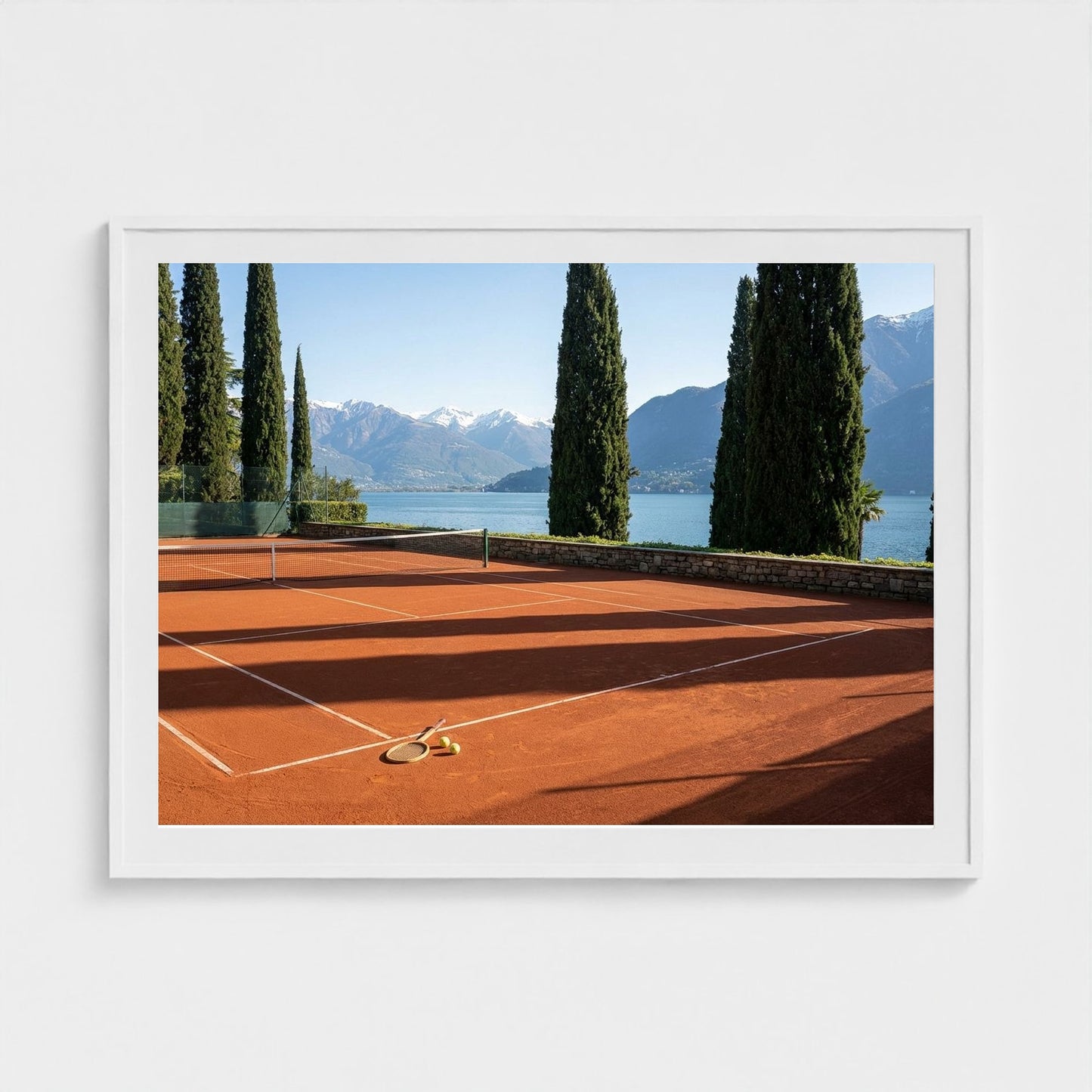 tennis-lake-como 48x36-white frame frame