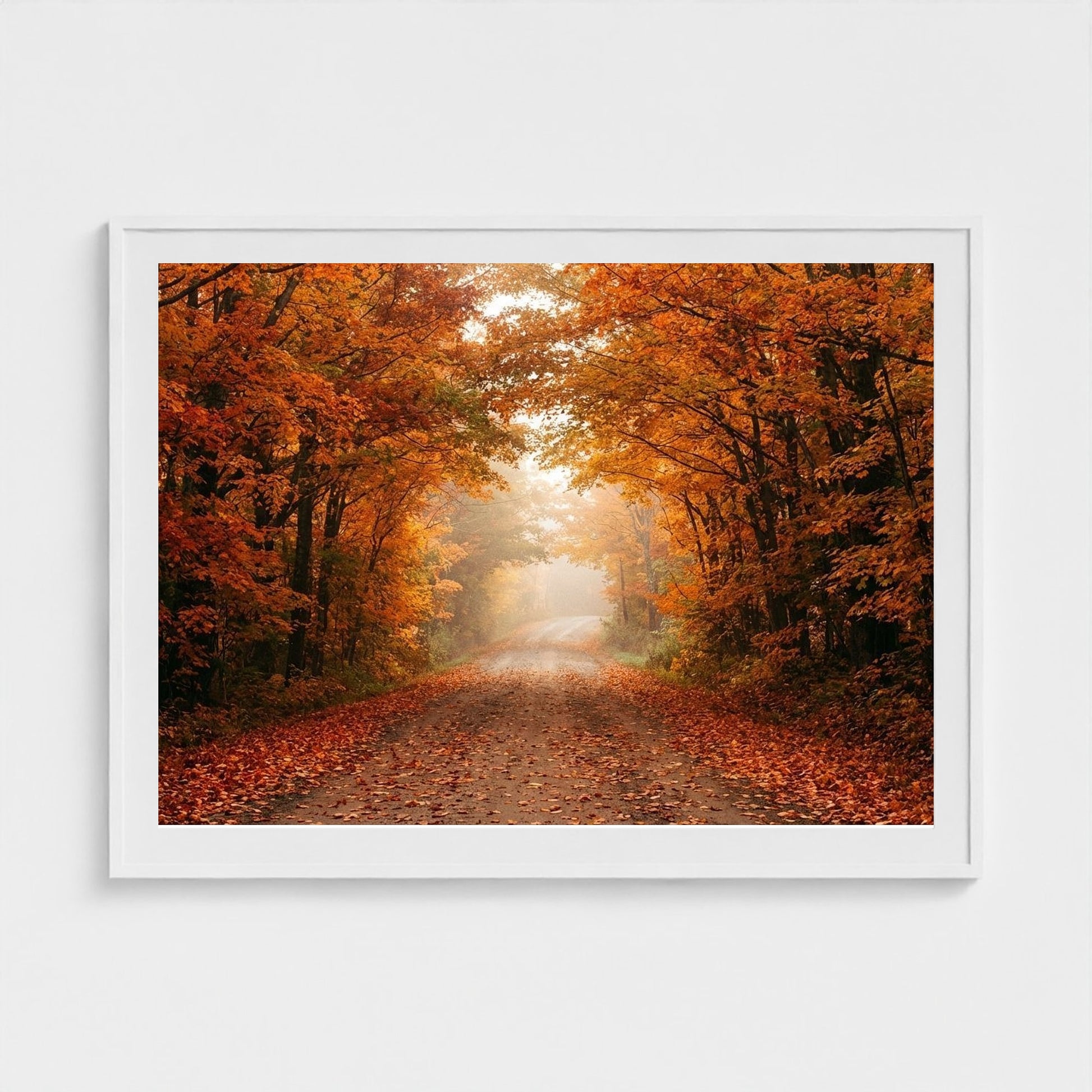 autumn-road 48x36-white frame frame