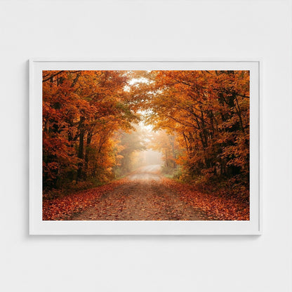 autumn-road 48x36-white frame frame