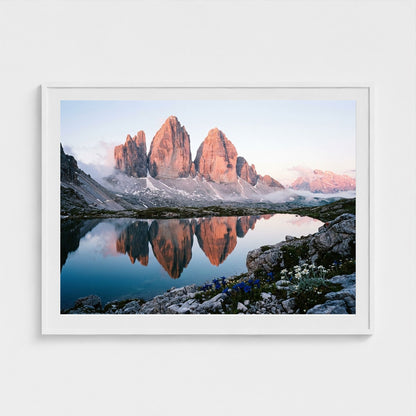 dolomites-dawn 48x36-white frame frame